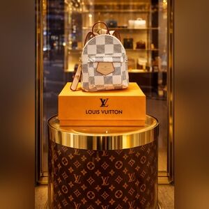 LV Mini Checkered Backpack Keychain/Bag Charm Pouch